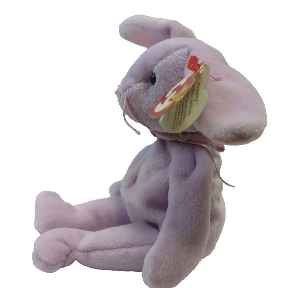 TY FLOPPITY BUNNY BEANIE BABIES RETIRED 1996 NO TAG Lavender Easter Spring